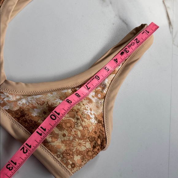 Aerie Floral Scoop Bikini Top Sz S Resortwear Beachy All Over Print - Picture 5 of 8